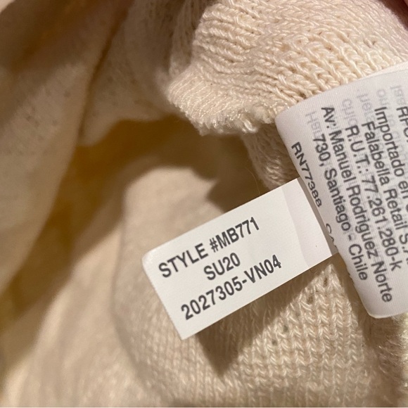 Madewell Cream Ruffled Bust Knit Tank Top Blouse Large - Picture 10 of 10